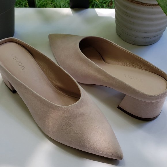 VINCE Ralston Pink Pointed Toe Mule Suede Leather in Rosaseco Pink Size 6 - Picture 6 of 10